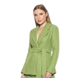 Alexia Admor Lime Green Textured Blazer